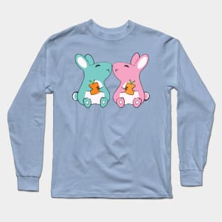 Happy Twin Bunnies Long Sleeve T-Shirt